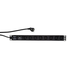LogiLink 8-Outlet Power Strip 16A Black 2m - Reliable, Durable & Essential Surge Protection for Your Devices!